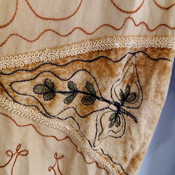 💥CROCHET PATCHWORK RAYON VELVET LONG TUNIC STYLE SHIRT HIPPIE INDIA TOP GYPSY - Picture 5 of 7